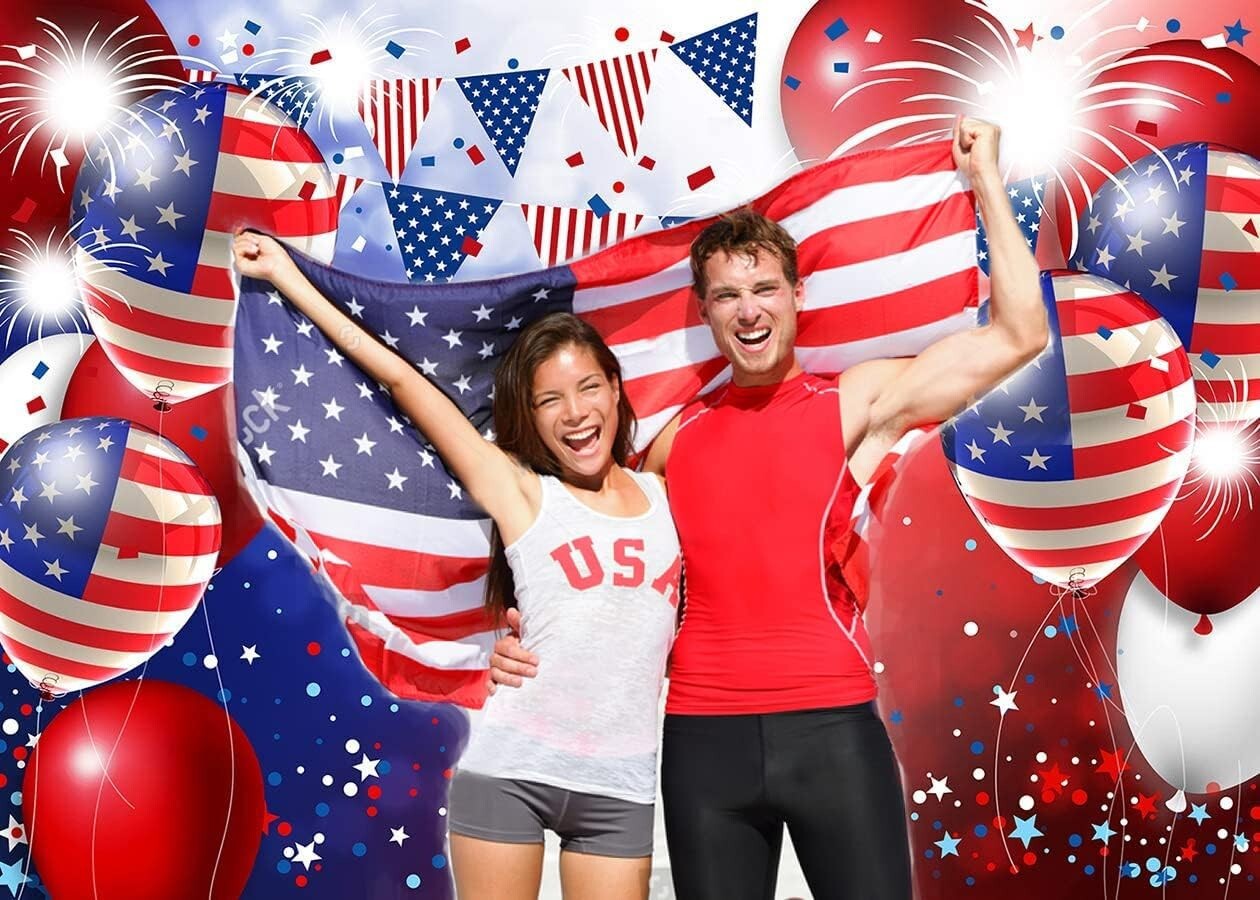 7X5ft American Flag Backdrop Independence Day Background Photography 4th of J…