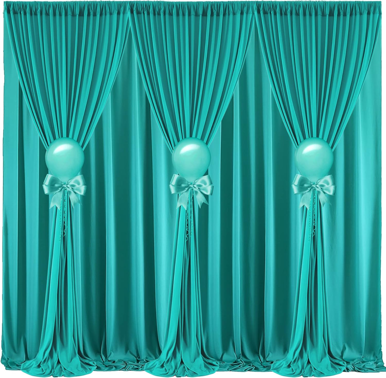 10 Ft X 20 Ft Wrinkle Free Turquoise Backdrop Curtain for Parties, Thick Polyest