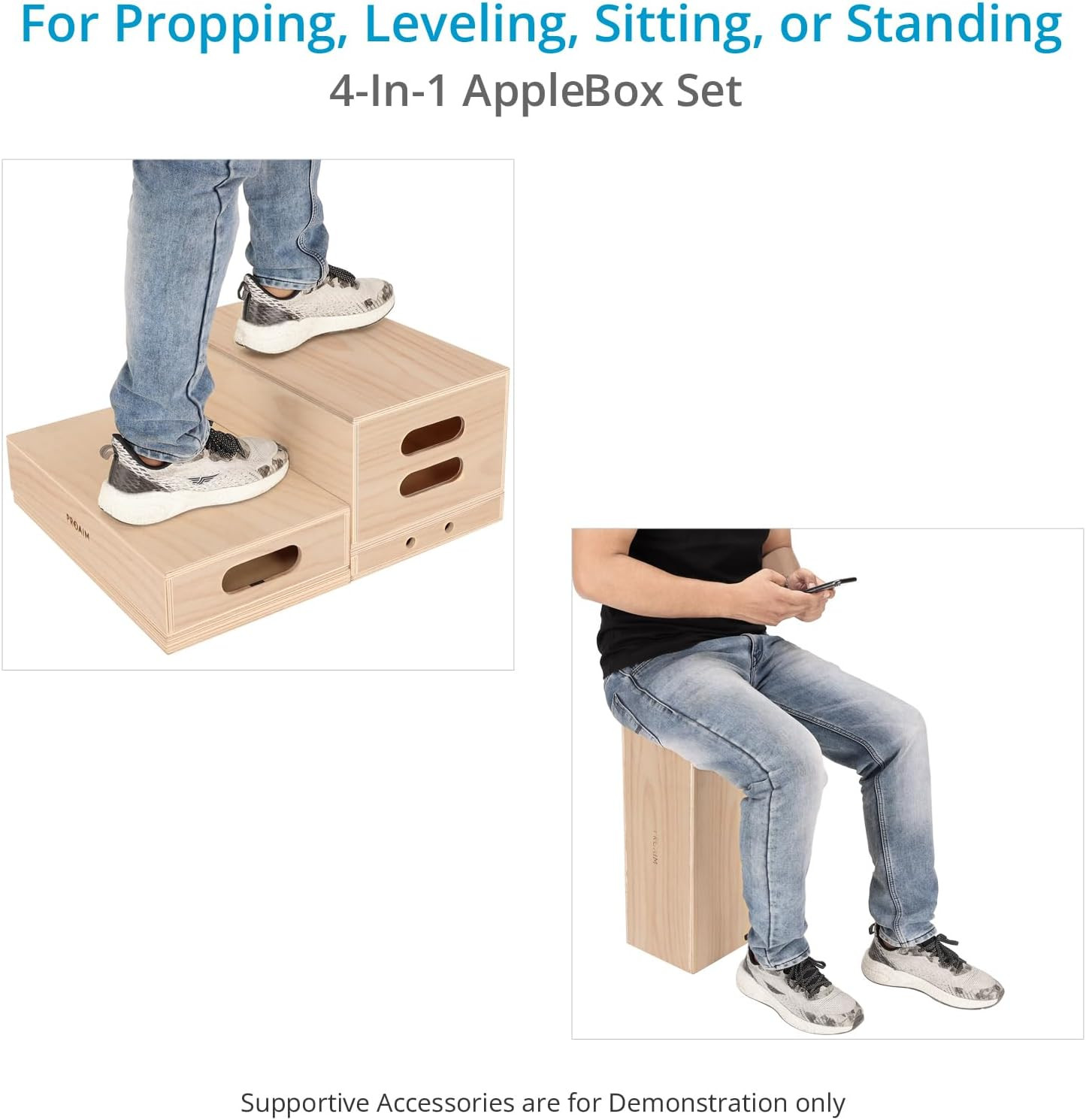 Full Set of 4 Standard White Appleboxes for Studio, Film Set & Photography. Mult