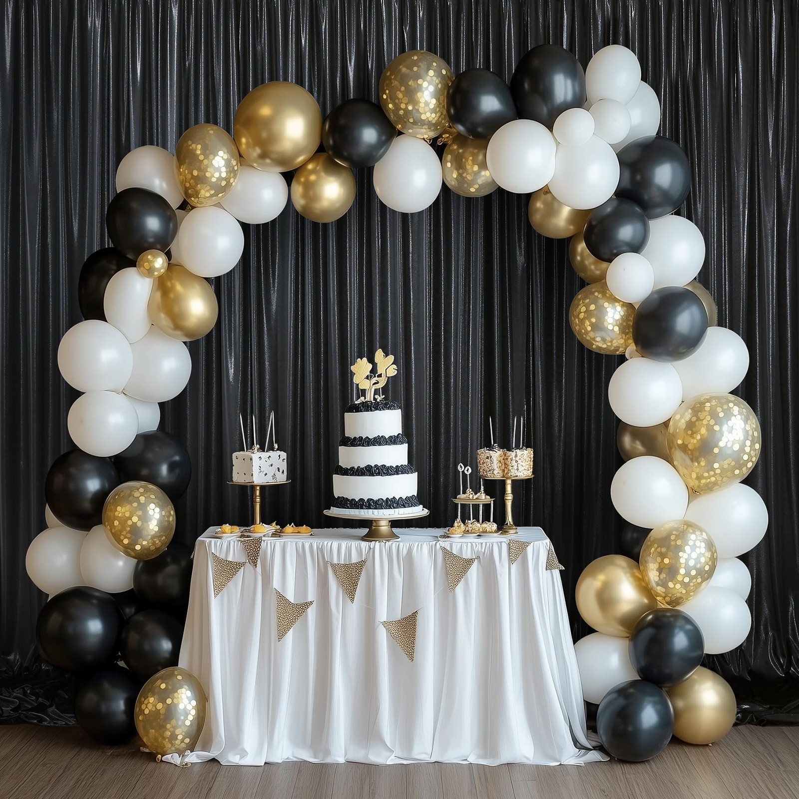 10×10 ft Black Sequin Backdrop Curtain Panels for Parties, Free Glitter Photo…