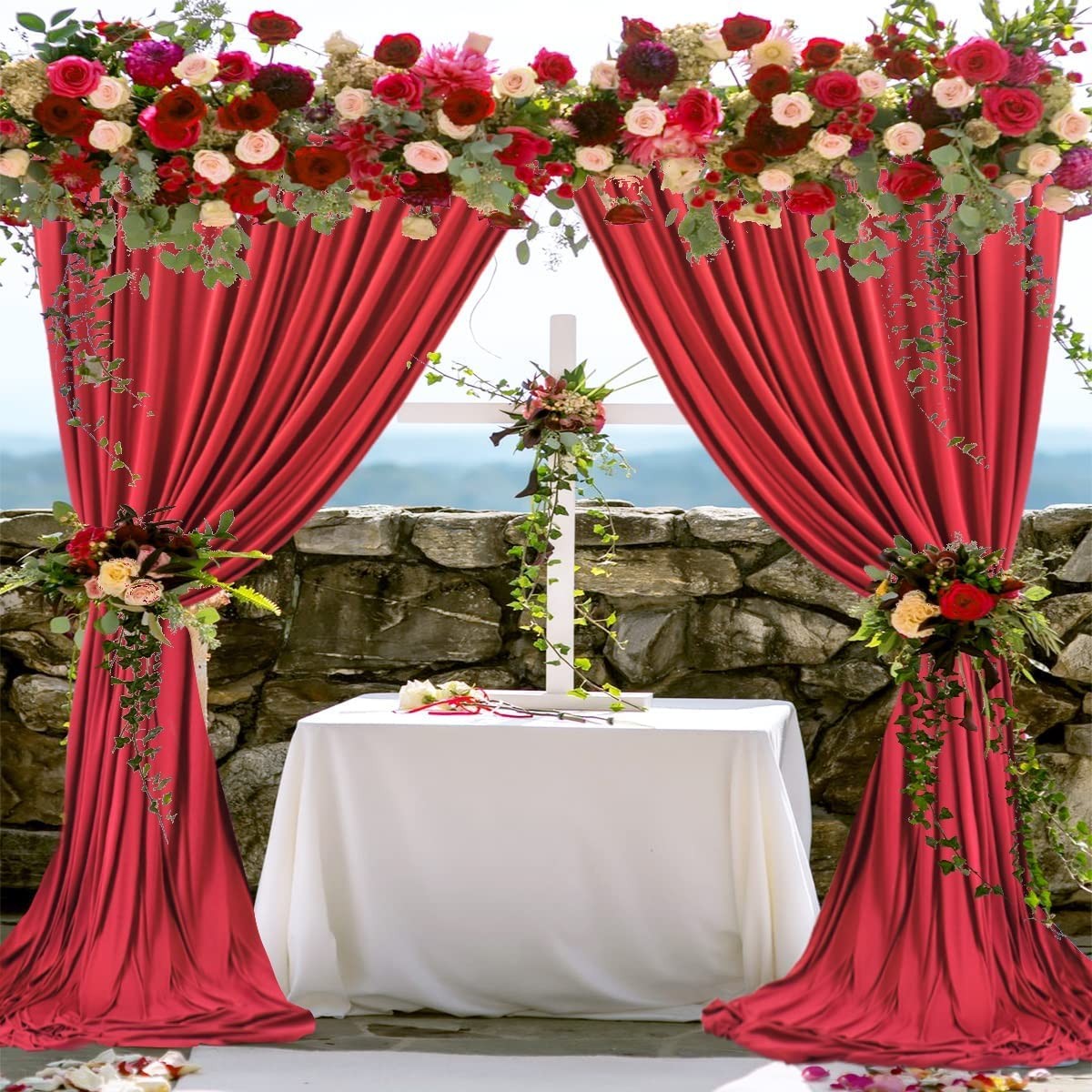 AK TRADING CO. 10 feet x 8 feet IFR Polyester Backdrop Drapes Curtains Panels…