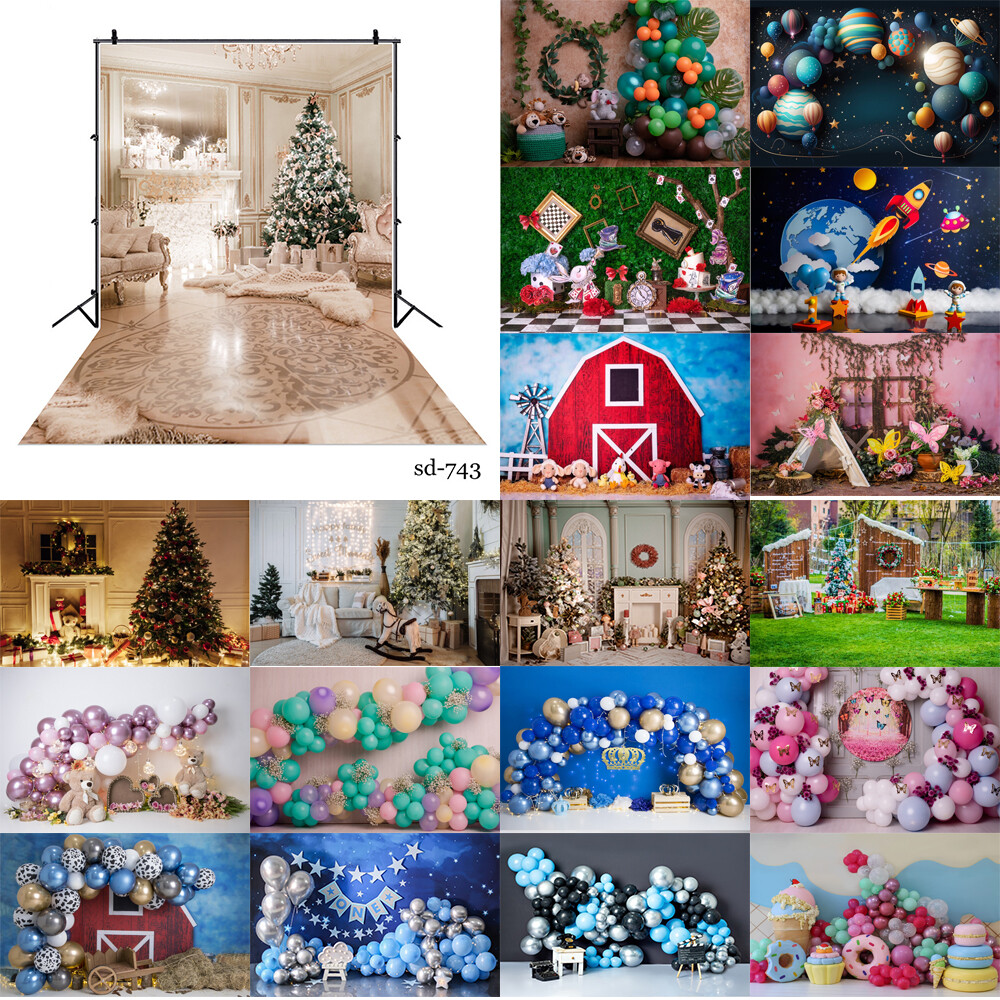 Balloon Photography Background Birthday Party Stage Large Photographic Backdrop