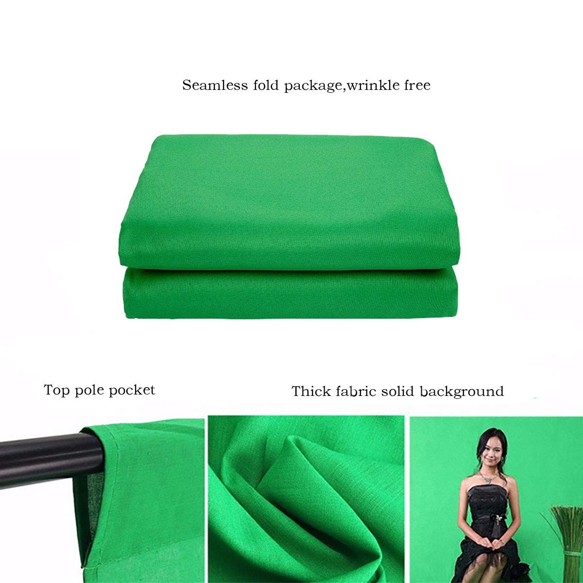 Green Screen Backdrop 5x7ft Photo Chromakey Muslin 5x7ft,