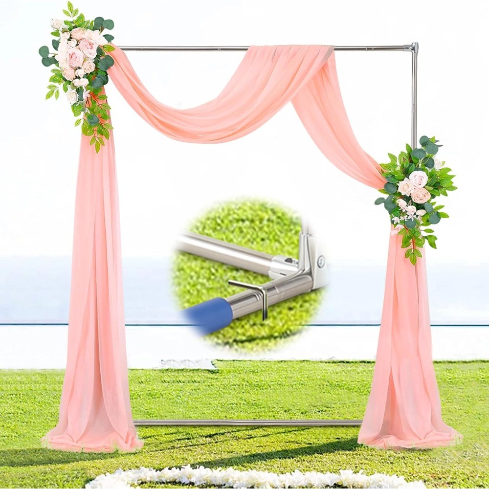 7FT Metal Arch Backdrop Stand, 6FT Wide Wedding Arch Frame for Decorations