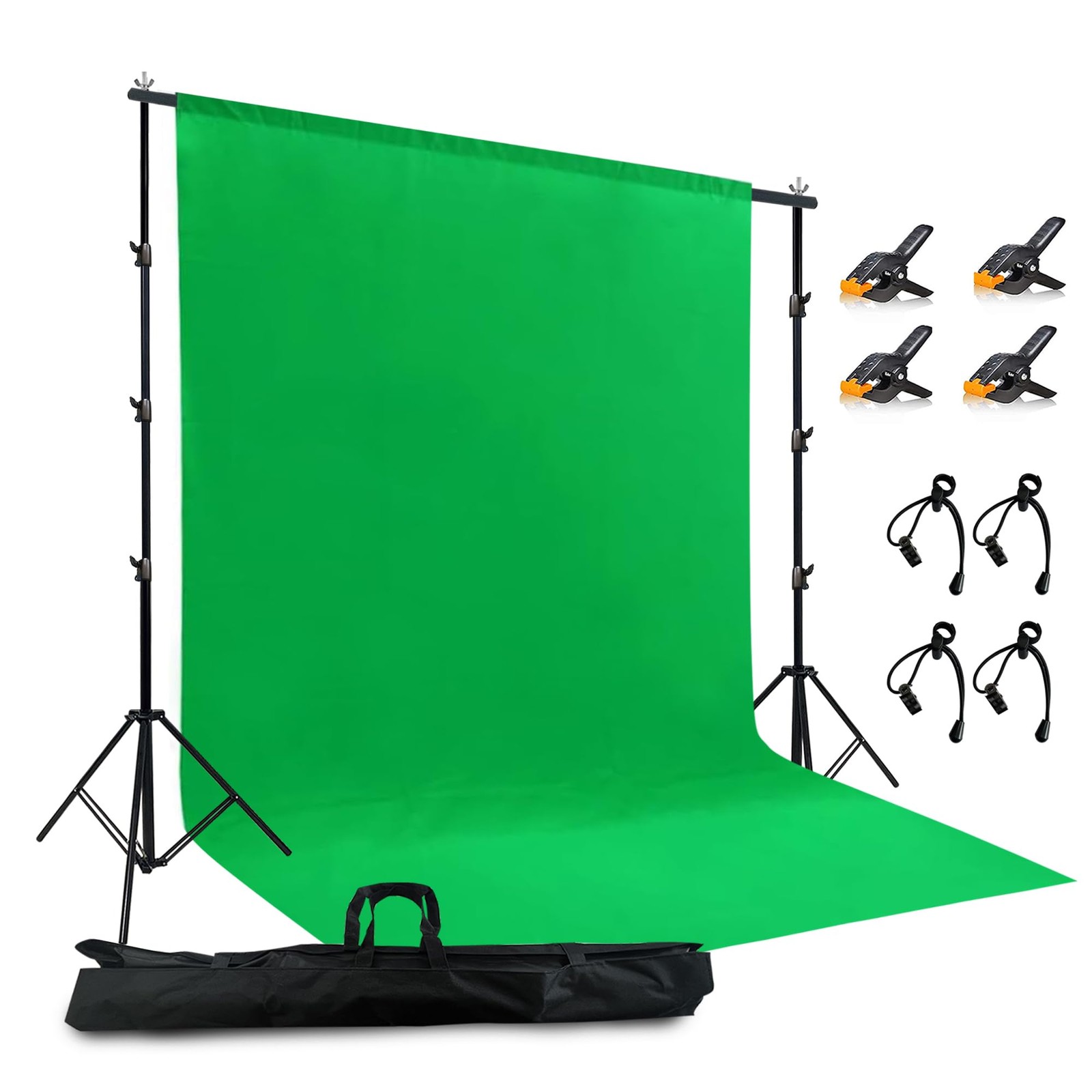 2 in 1 Green Backdrop Stand Kit, 10×8.5 ft Portable Dual Rod Stand kit with 8…