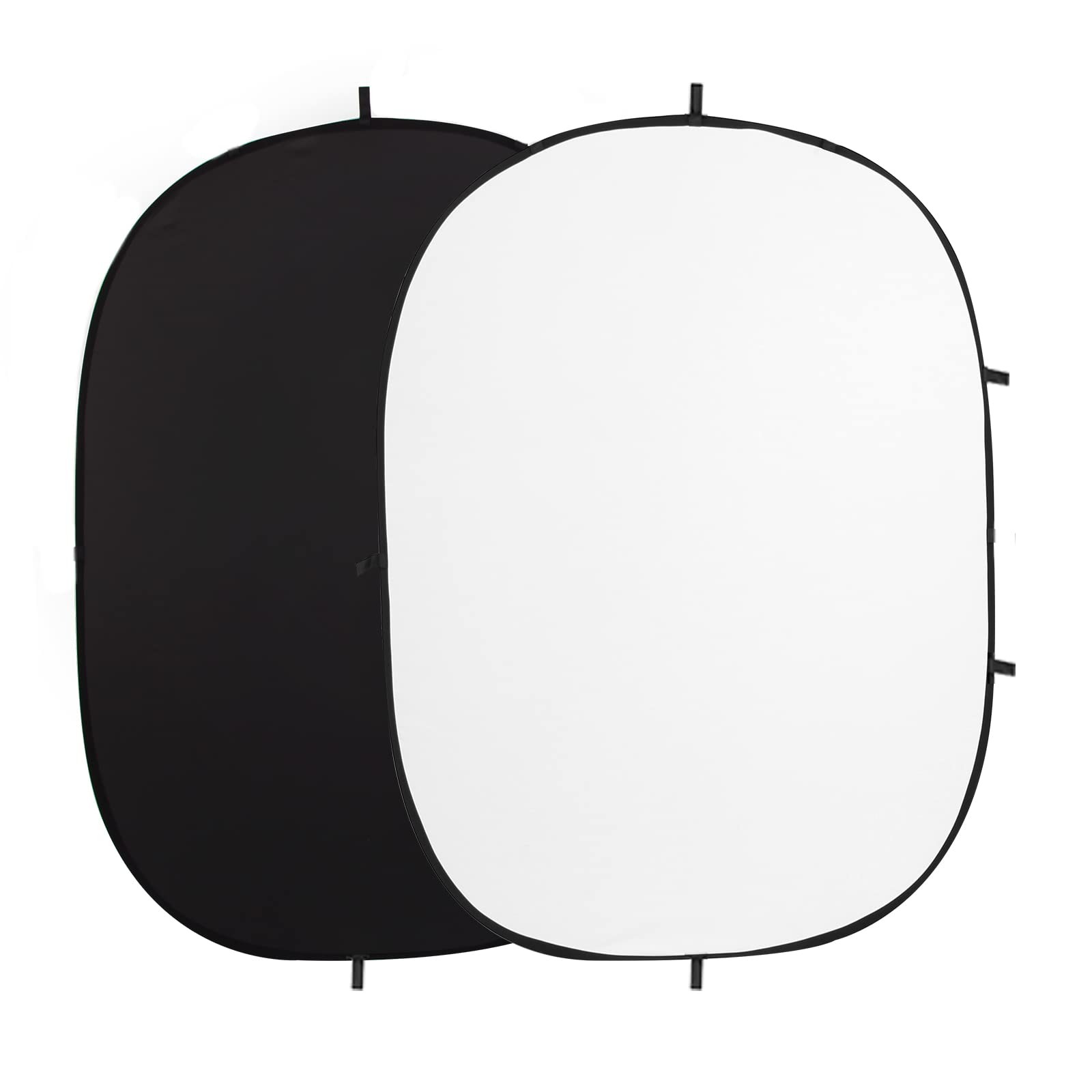 FOTOCREAT-5×6.5ft(1.5x2m) Black/White Double-Sided Pop-Up Collapsible Backdro…