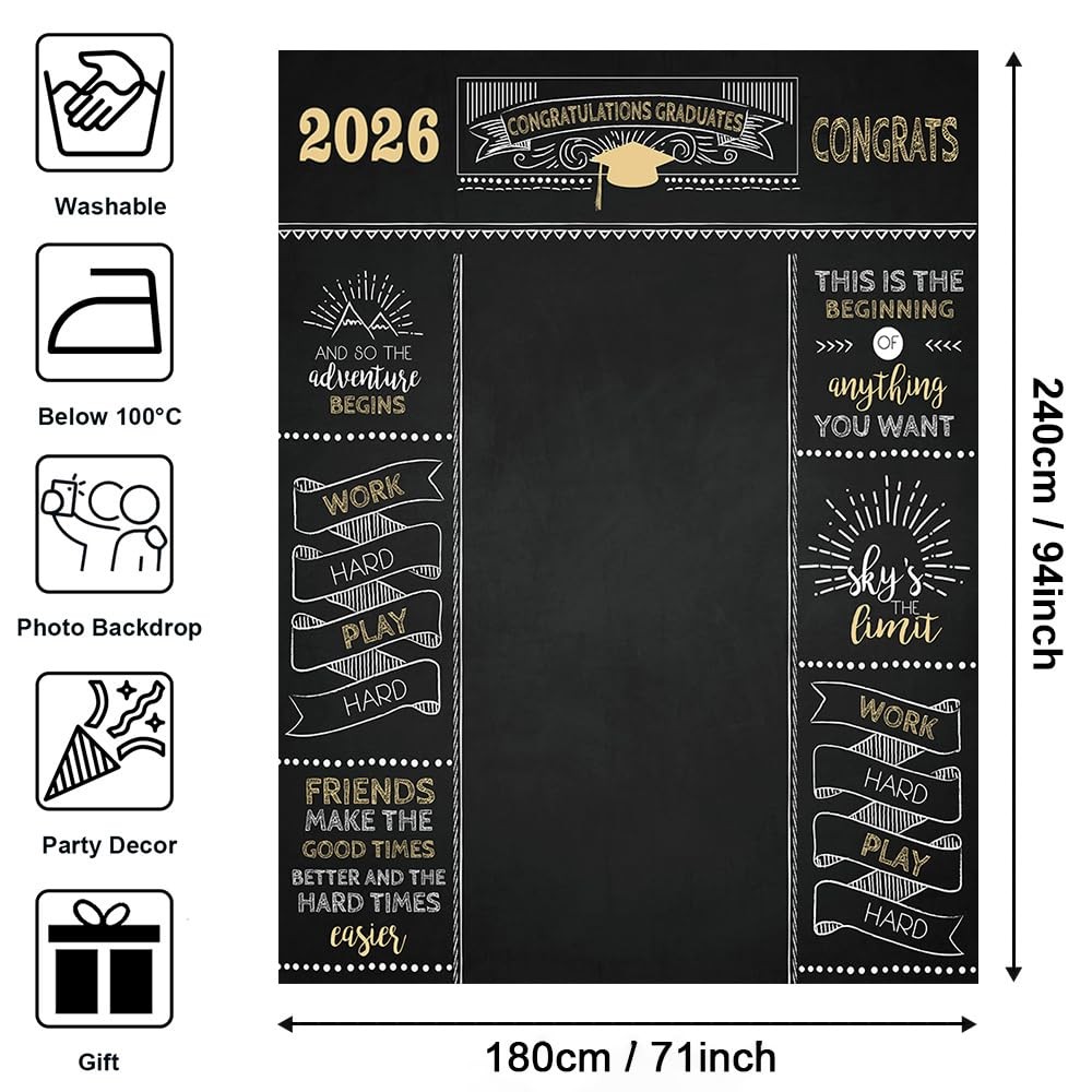 6x8ft Graduation Backdrop 2025 Prom Party Photo Background Congratulations