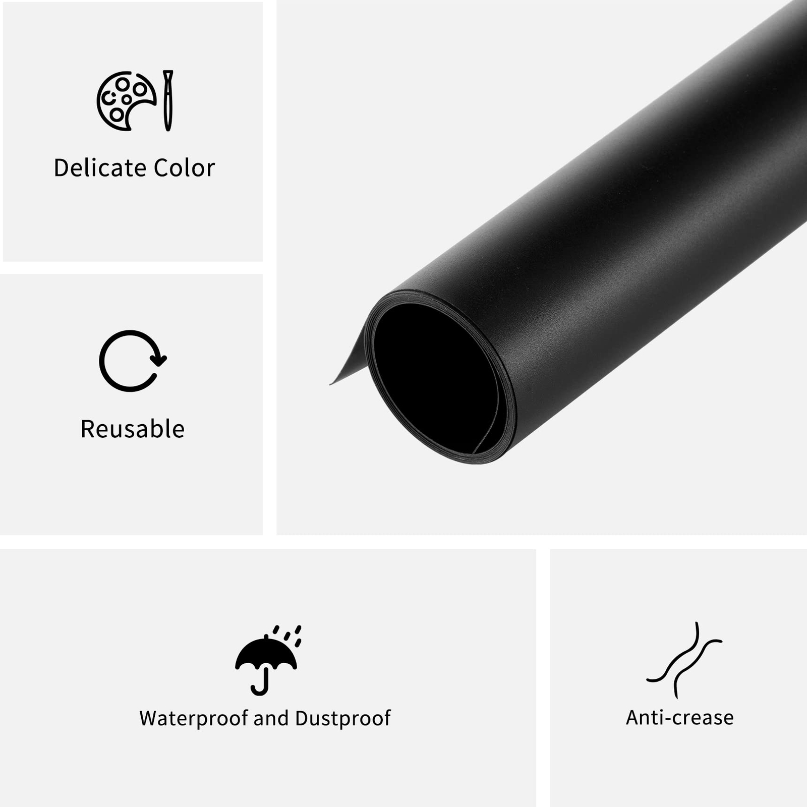 48×80 Inch Black Matte Backdrop Photography Background for Portrait Photo Shoot