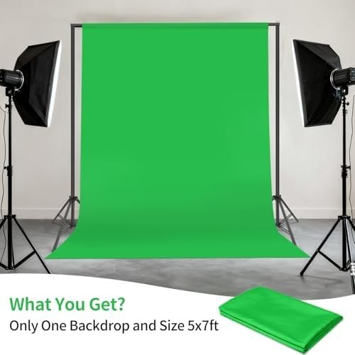 Green Screen Backdrop, 5 X 7Ft Greenscreen Background for Photoshoot, Small Gr