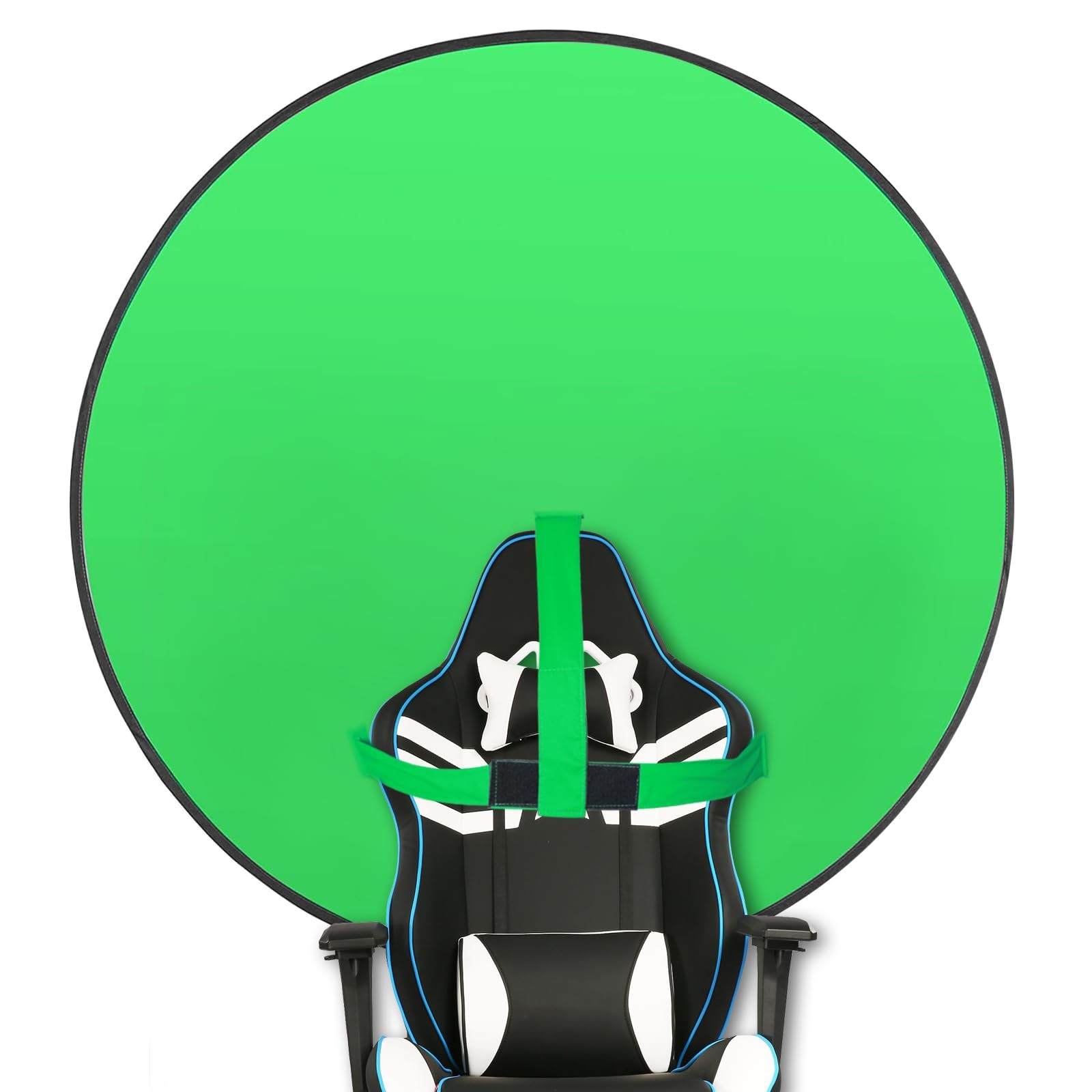 Portable Green Screen Chair, 57 in Collapsible Greenscreen Backdrop with Stan…