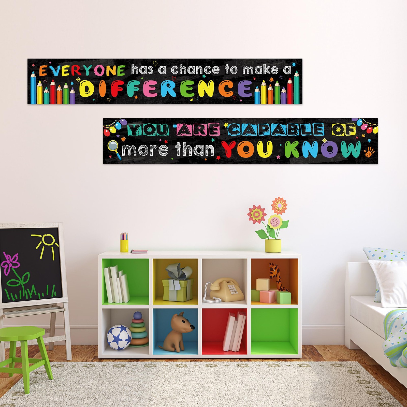2 Pack Motivational Classroom Banner Poster 9.5 x 61 Inch Positive and Inspir…