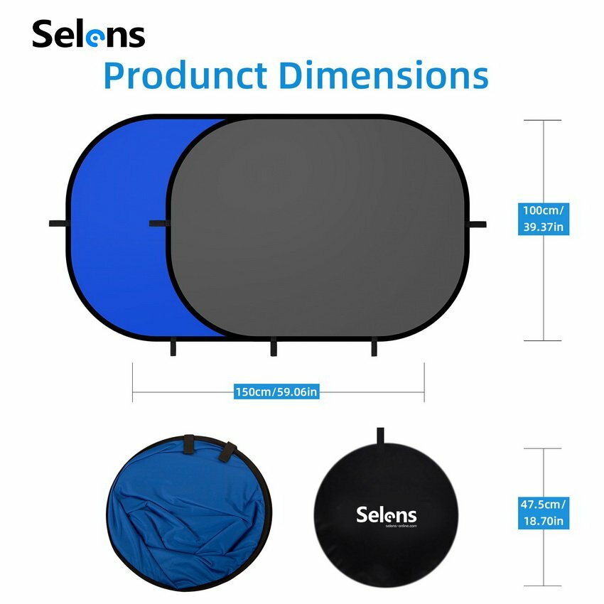Selens Blue-Grey Backdrop Cloth Studio Two Sides Screen Background Photography