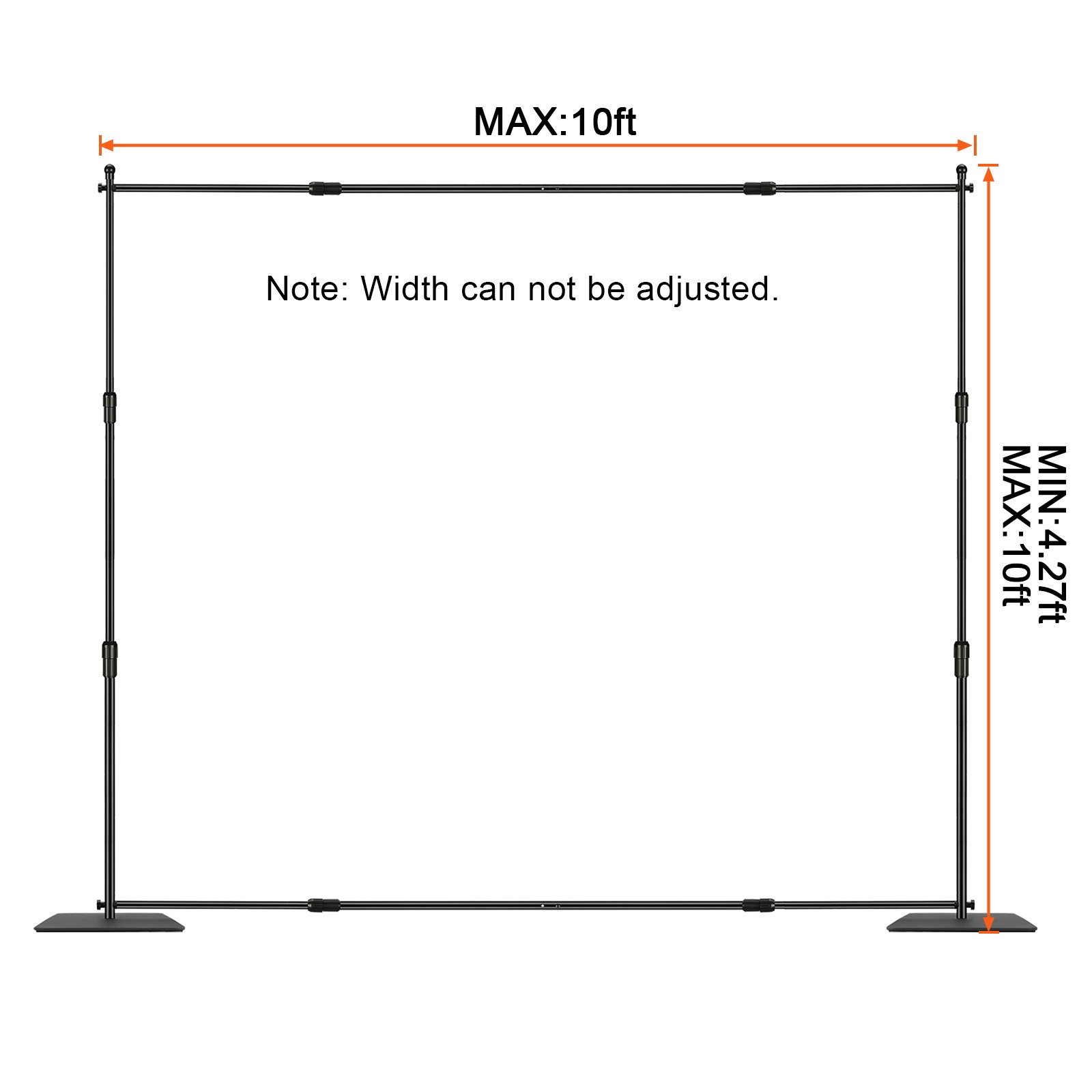 VEVOR Backdrop Stand 12×10 ft Heavy Duty Adjustable Photography Background Photo