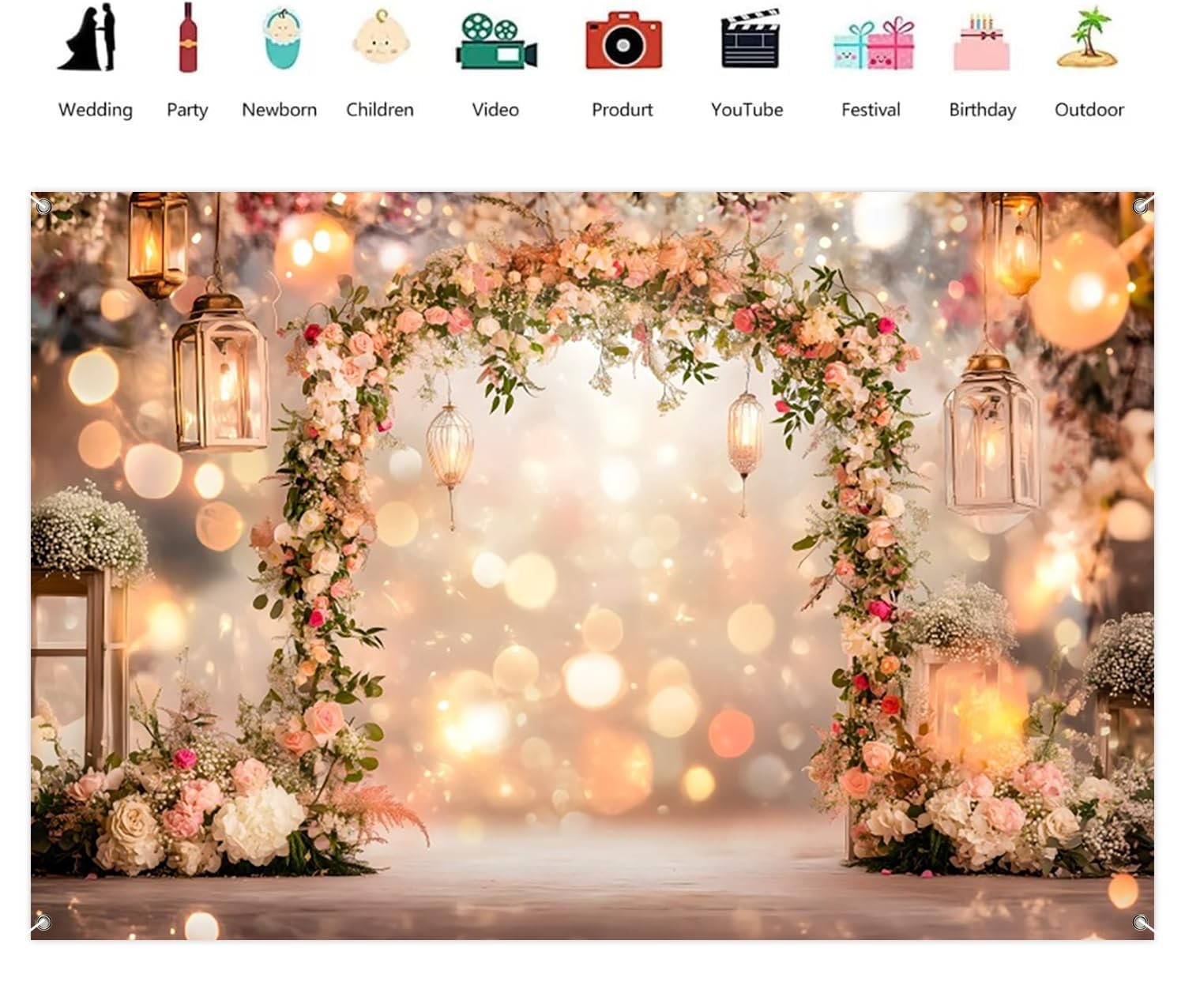 10×7 Ft Pink Valentines Day Backdrop Photography Studio Portrait Photo Props