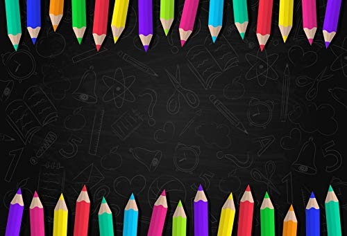 7x5ft Blackboard Pencil Backdrop, Back to School, Photo, Kids, Baby Shower,Party