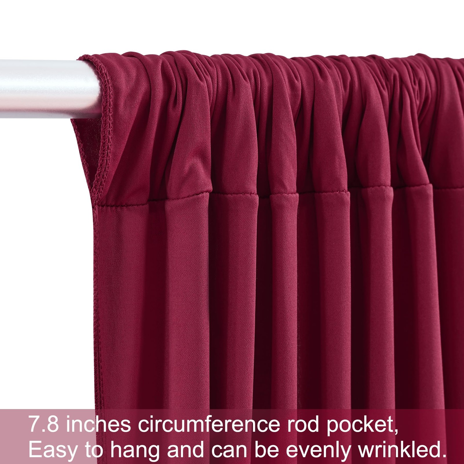 50ft x 12ft Burgundy Backdrop 50FTx12FT (W5’xH12′, 10 Panels),