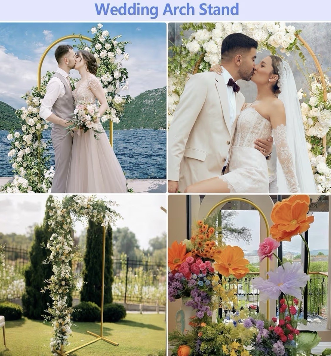6 ft Arch Backdrop Stand, Wedding Arch Frame, Stable Metal Background Stand w…