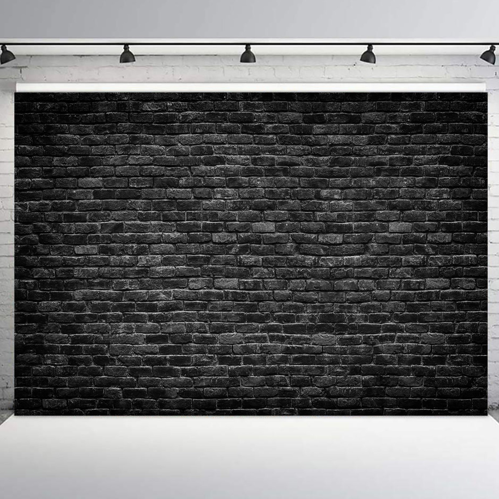 10x8ft Vintage Theme Black Brick Wall Photography Background Studio Props