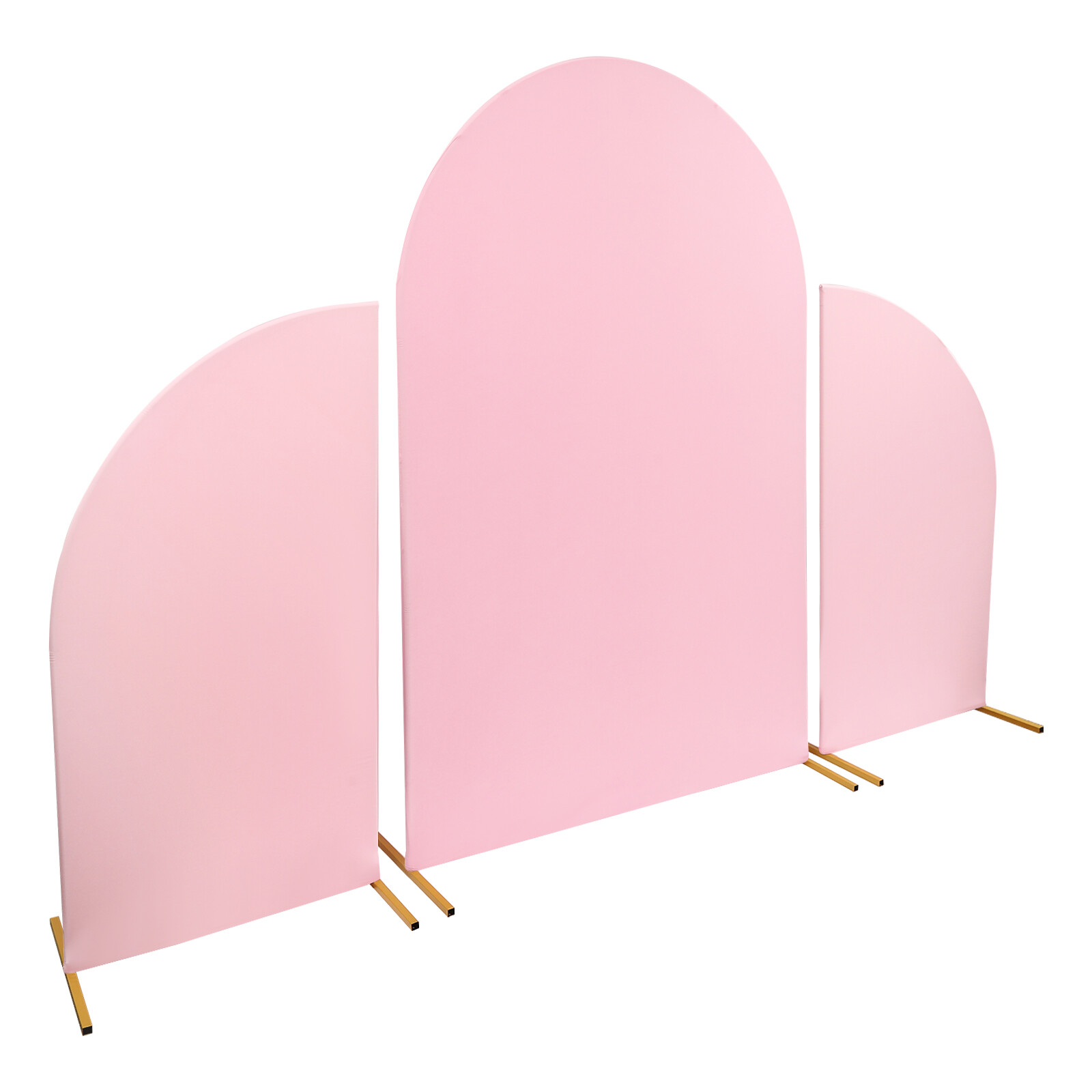 Pink Wedding Arch Cover & Golden Wedding Arch Backdrop Stand Set Party Ceremony