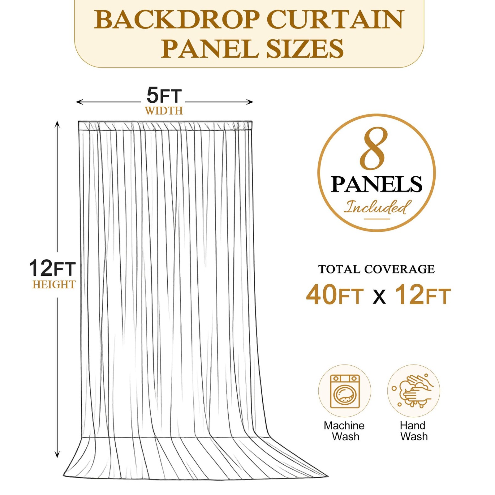 40ft x 12ft Royal Blue Backdrop Curtains W5′ x H12′(8 panels),