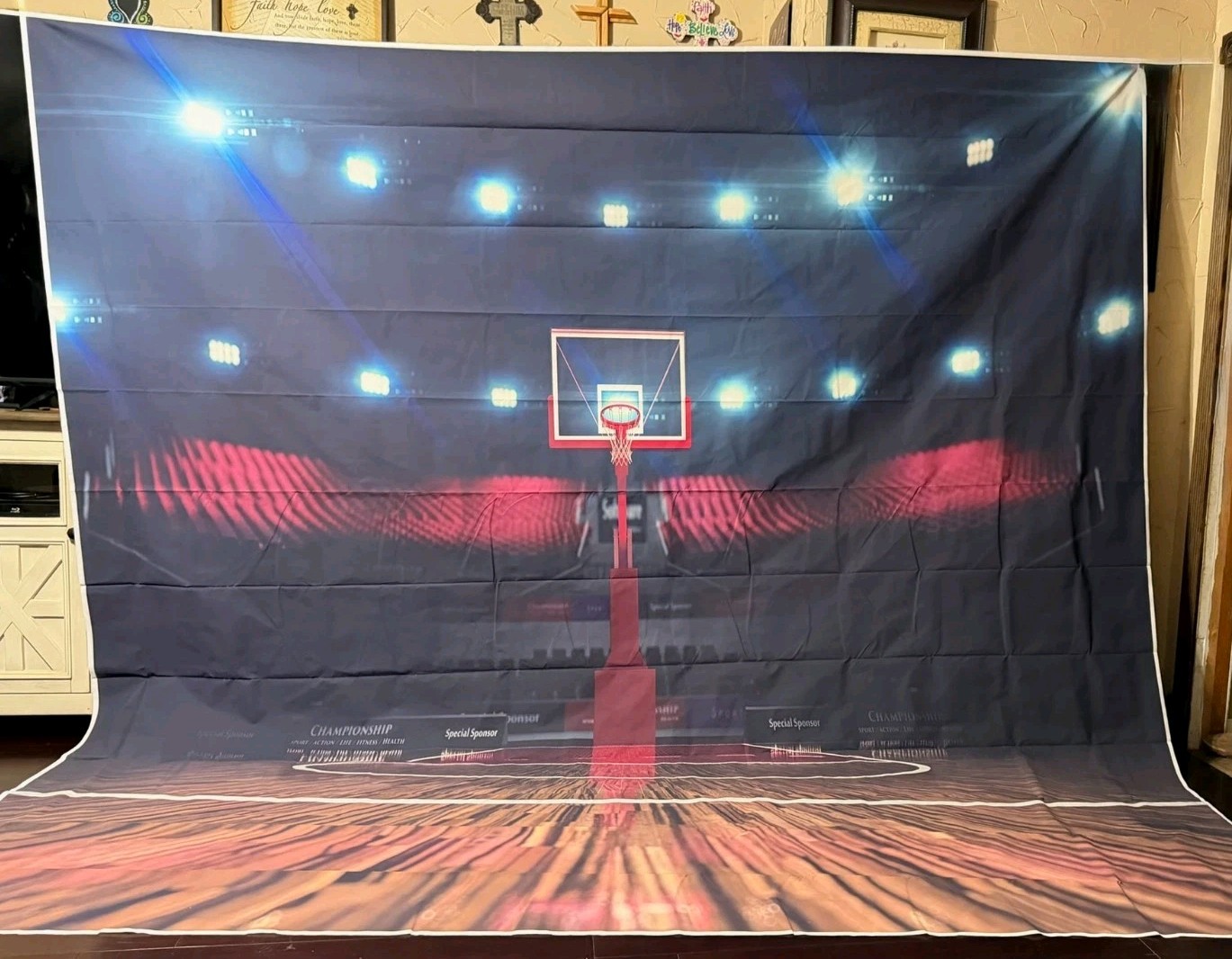 10’x10′ Computer-painted Basketball Court Scenic background backdrop BJLY100