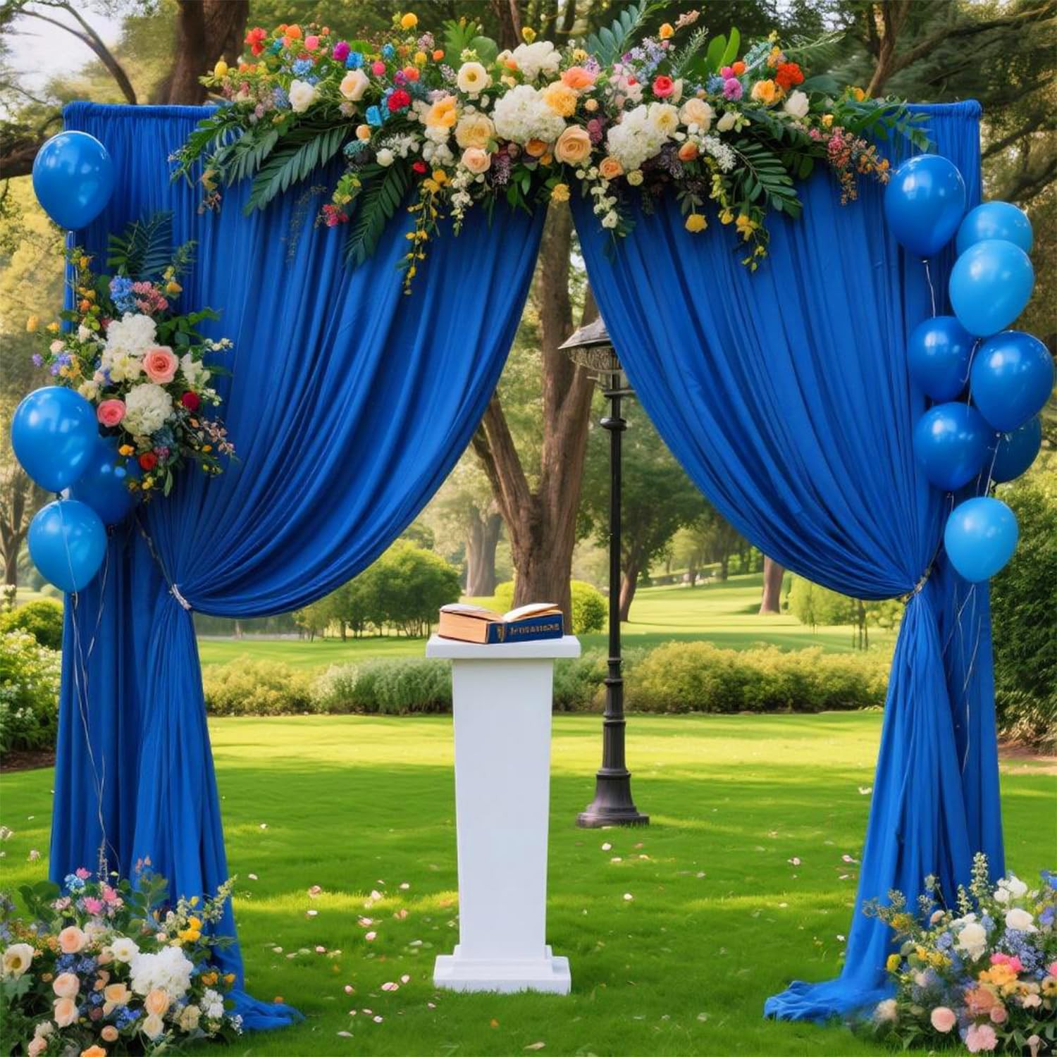 2 Panels 5ft X 10ft Royal Blue Backdrop Curtains for Party – WENSINL Wrinkle …