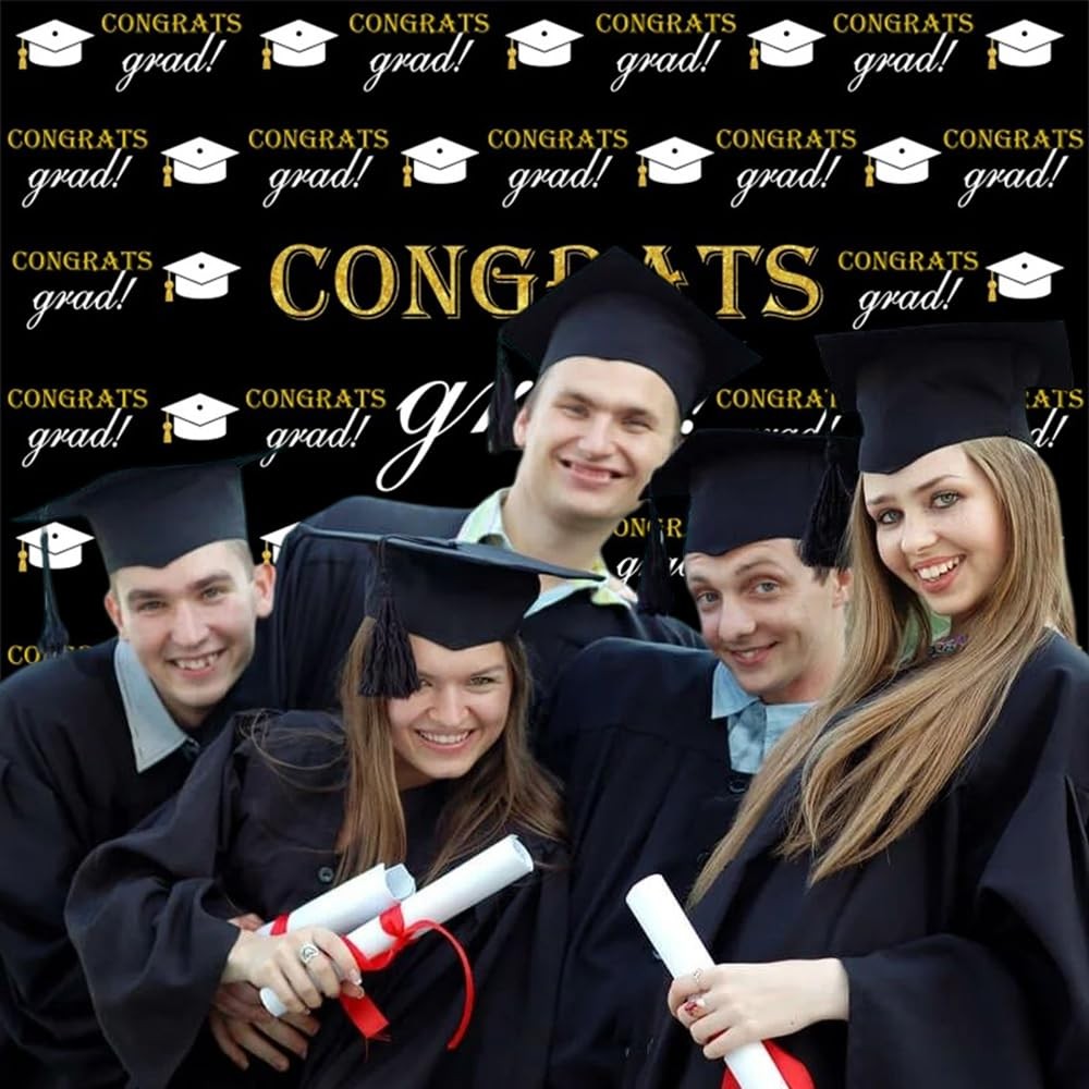 10x8ft Class of 2025 Backdrop, Polyester, Congrats Grad, Graduation Party