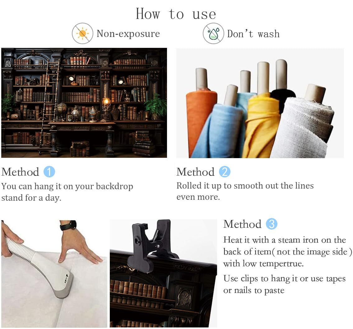 Bookshelf Backdrop Retro Office Library Photography Backdrops Photo Props