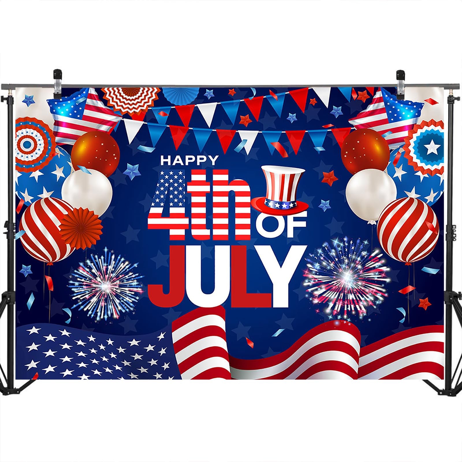 4th of July Backdrop 7x5ft – America 250th Anniversary Patriotic Independence Da