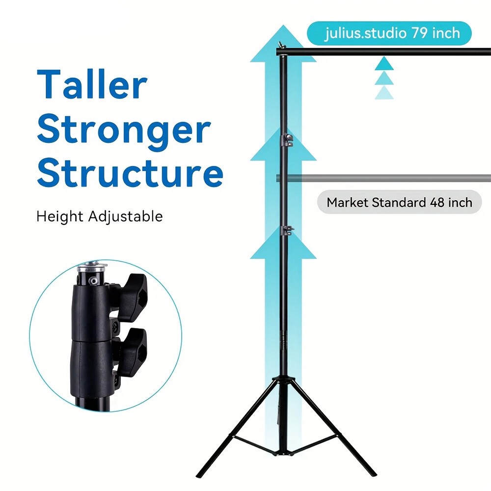 6×6.5ft(WxH) Heavy Duty Backdrop Stand Kit Photography Studio Background Support