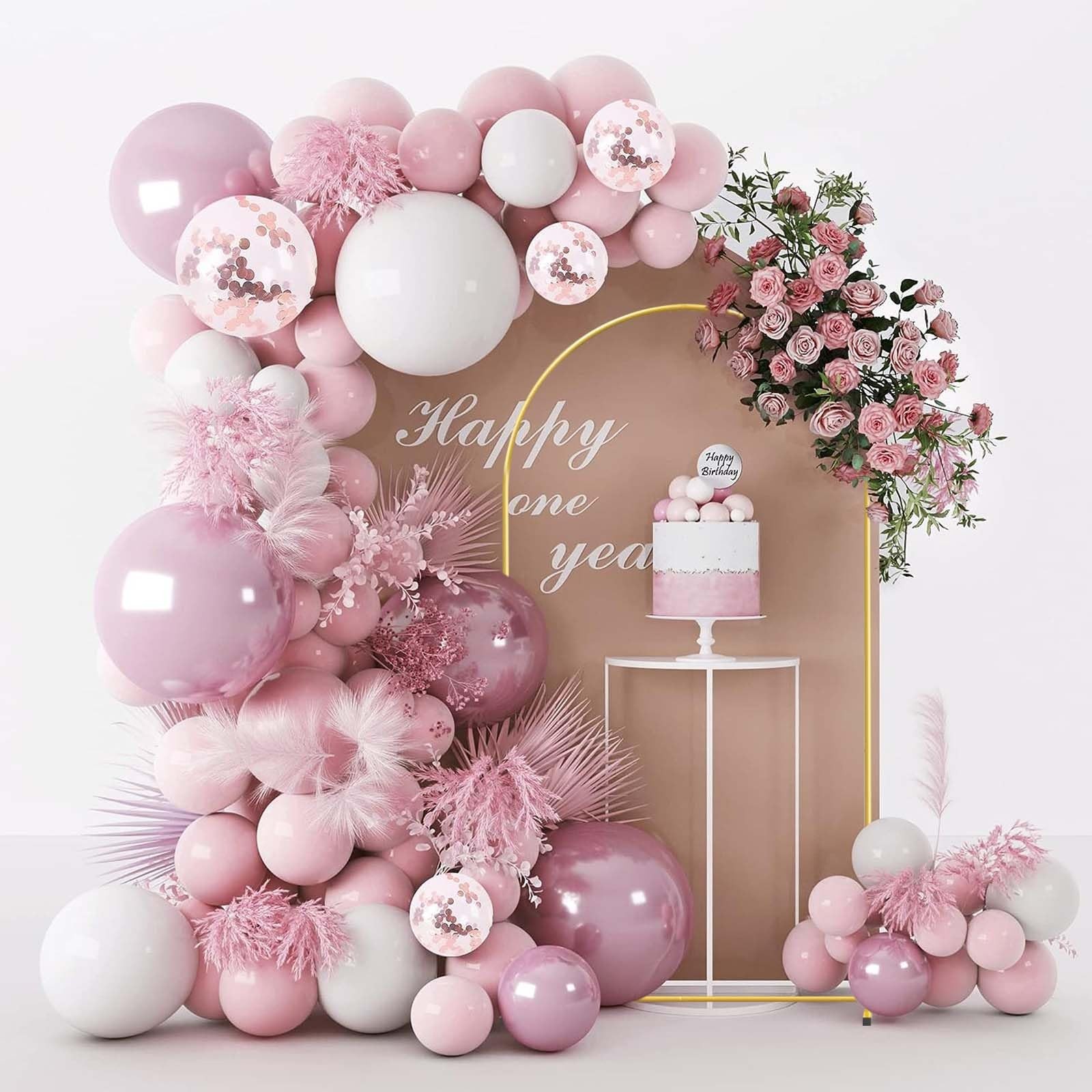 6.6FT Gold Metal Arch Backdrop Stand, Square Balloon Arch Stand Wedding Frame…