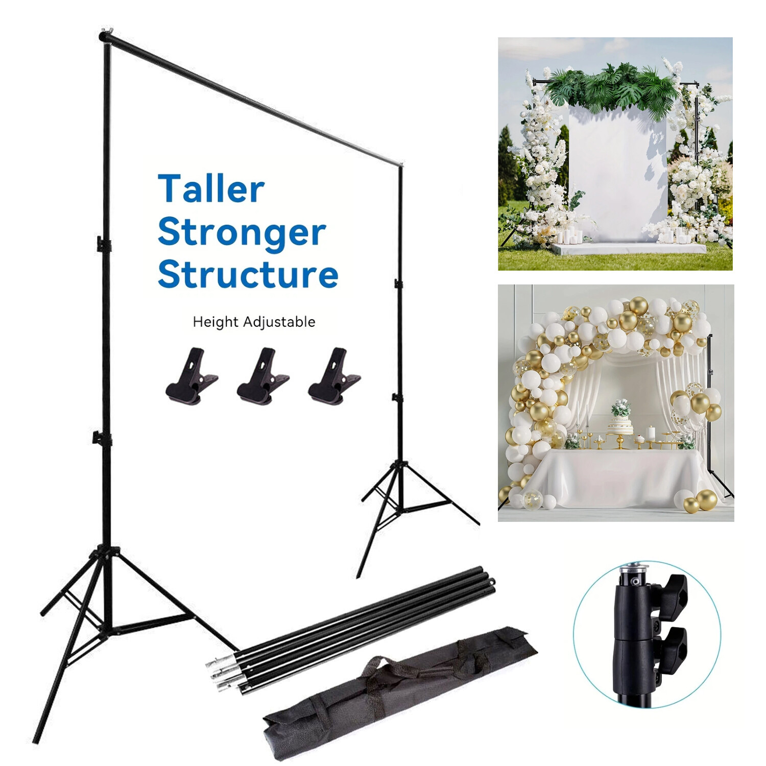 6.5x6FT Heavy Duty Backdrop Stand KIT Photography Studio Background Support+Case
