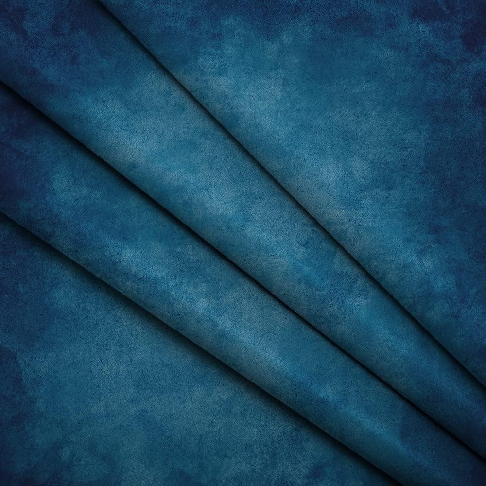 DePhoto 8x8ft Retro Blue Portrait Backdrop Graduation Photo Studio Vinyl Backgro