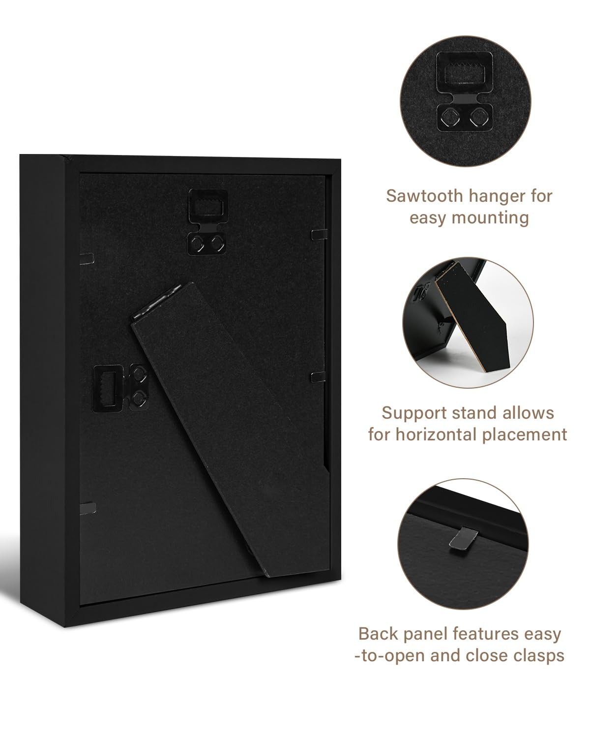 Shadow Box Frame 6×8 with HD Plexiglass, Black 6×8,