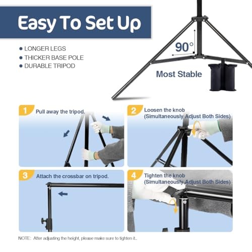 Backdrop Stand Kit for 10 x 8.5ft Tripods with Telescopic Crossbar