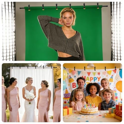 8×5 ft Adjustable Green Screen Backdrop Kit with Stand, Photo Background 5×8 ft