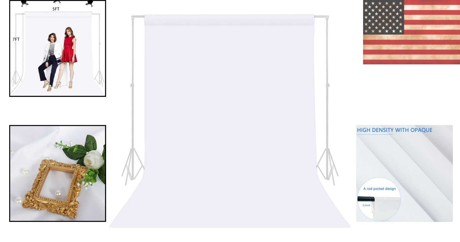 High-Quality 5×7 FT White Backdrop – Wrinkle-Resistant for Gorgeous Photos