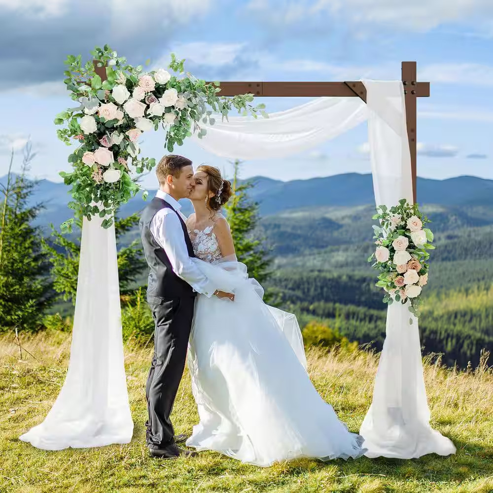 89.76 In. X 89.76 In. Wooden Square Wedding Arbor Arch Backdrop Stand for Outdoo