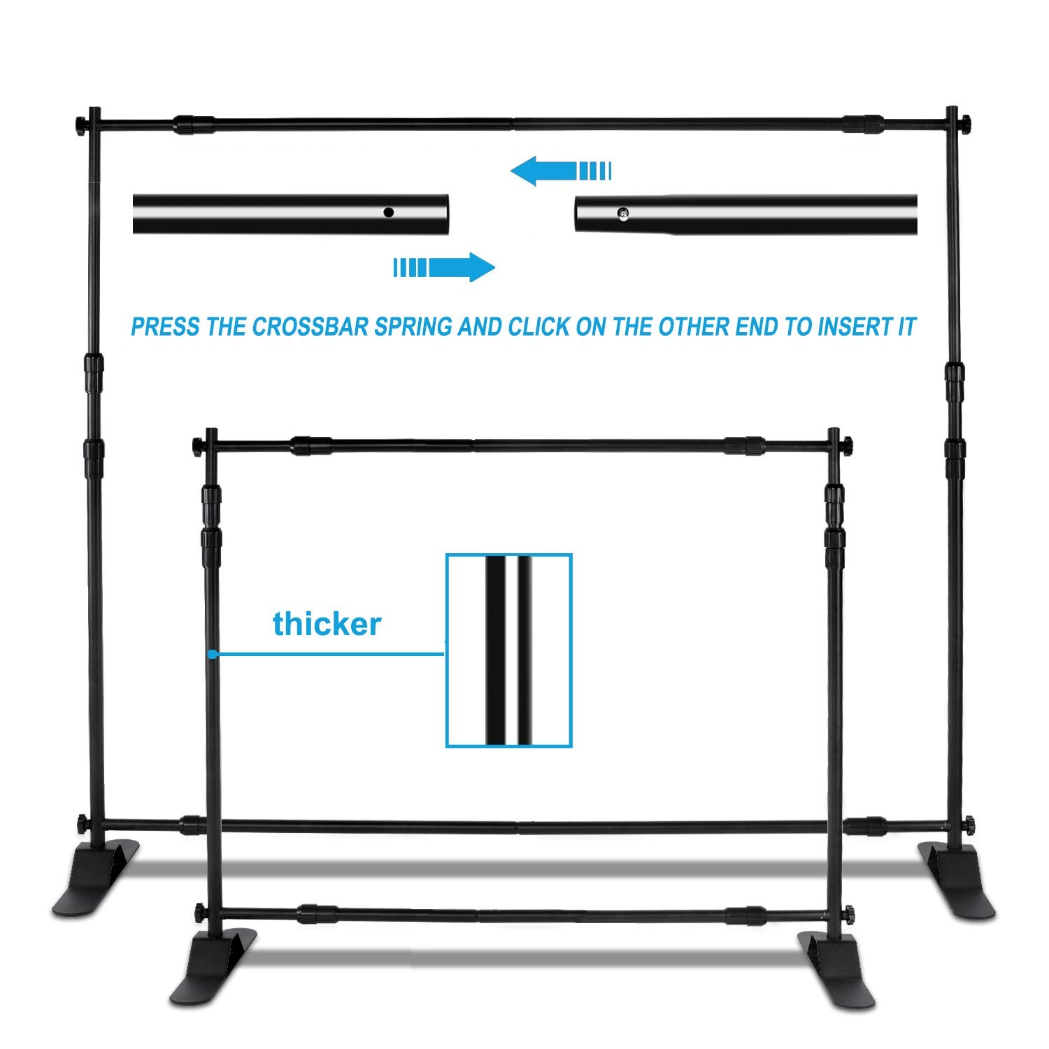 10 x 8 ft Heavy Duty Backdrop Banner Stand Kit, Adjustable Photography Step a…