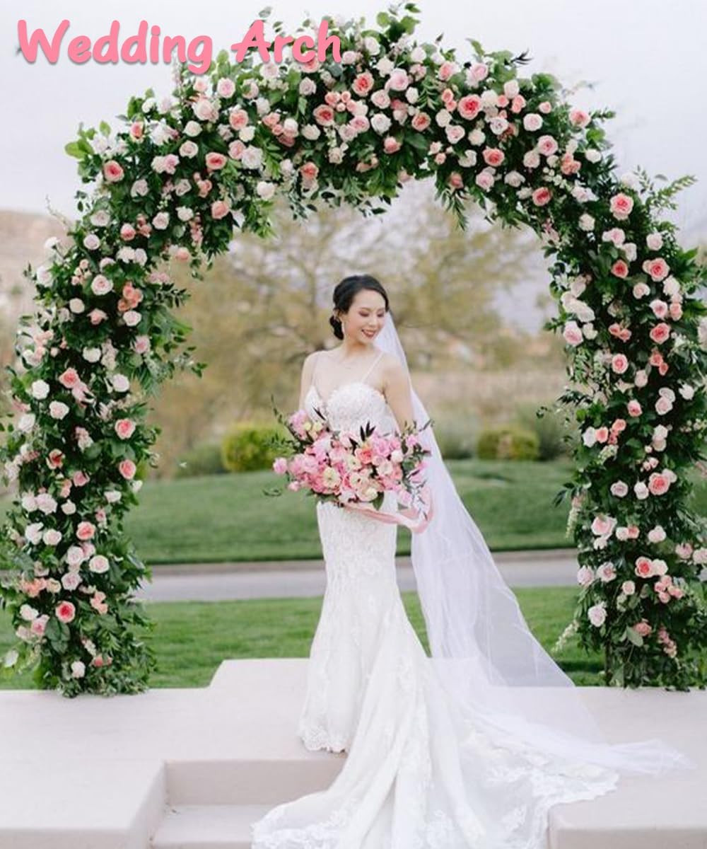 Metal Arch Backdrop Stand 7Ft Wide 7.7Ft High, Wedding Arch Frame for Wedding De