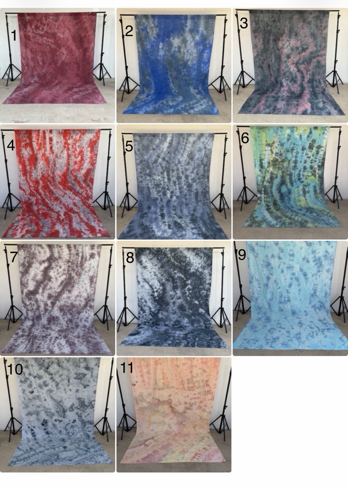4 Pack 6×9 ft Photography Backdrops Abstract Tie-Dye Photography Backdrops