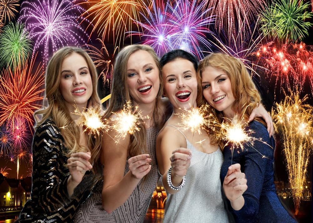 7x5ft New Year 2025 Backdrop – Black Gold New Year Eve Party Background Deco…