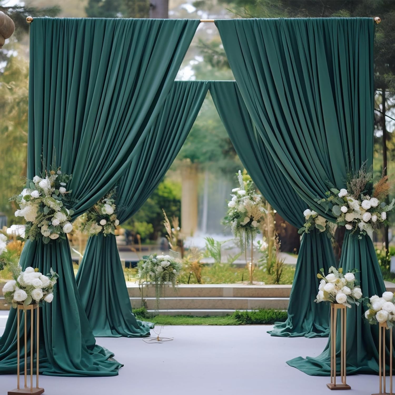 50ftx10ft Wrinkle Free Hunter Green Backdrop Curtains 50ftx10ft,