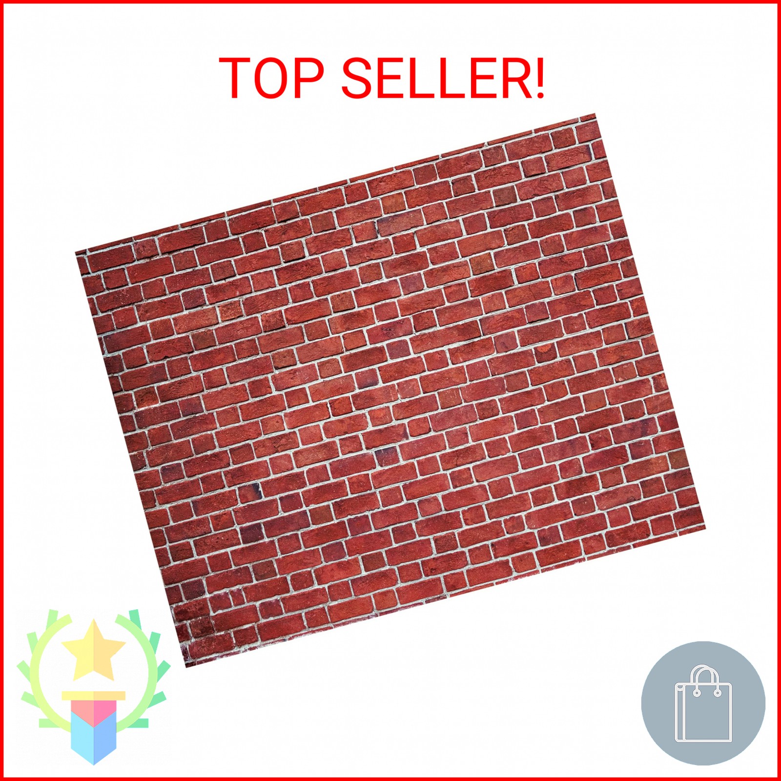 VitalCozy 10 x 8 ft Brick Wall Backdrop for Photoshoot Polyester Fabric Red Bric