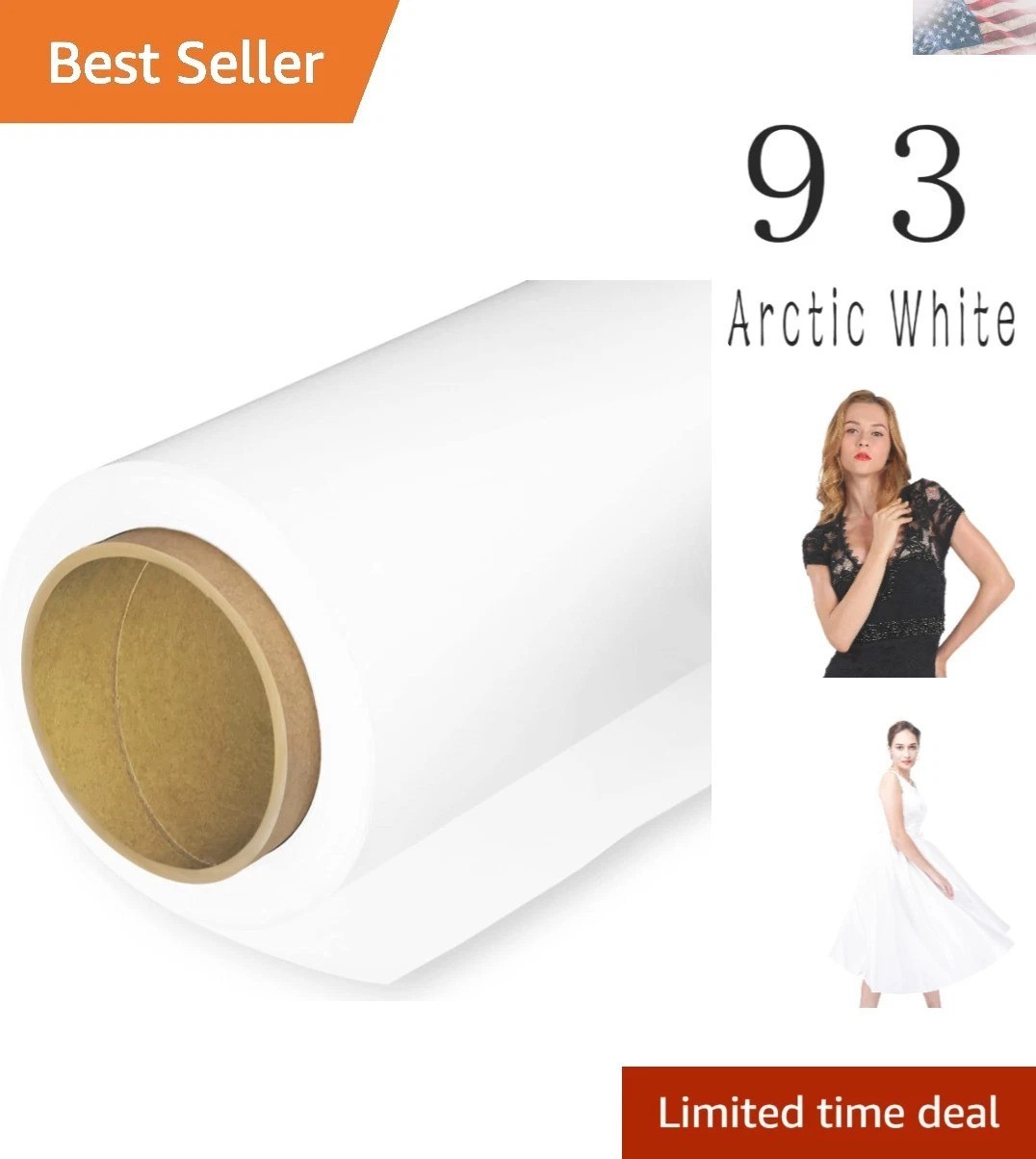 Arctic White Heavyweight Photography Backdrop 4.4ft x 16ft – No Glare Finish