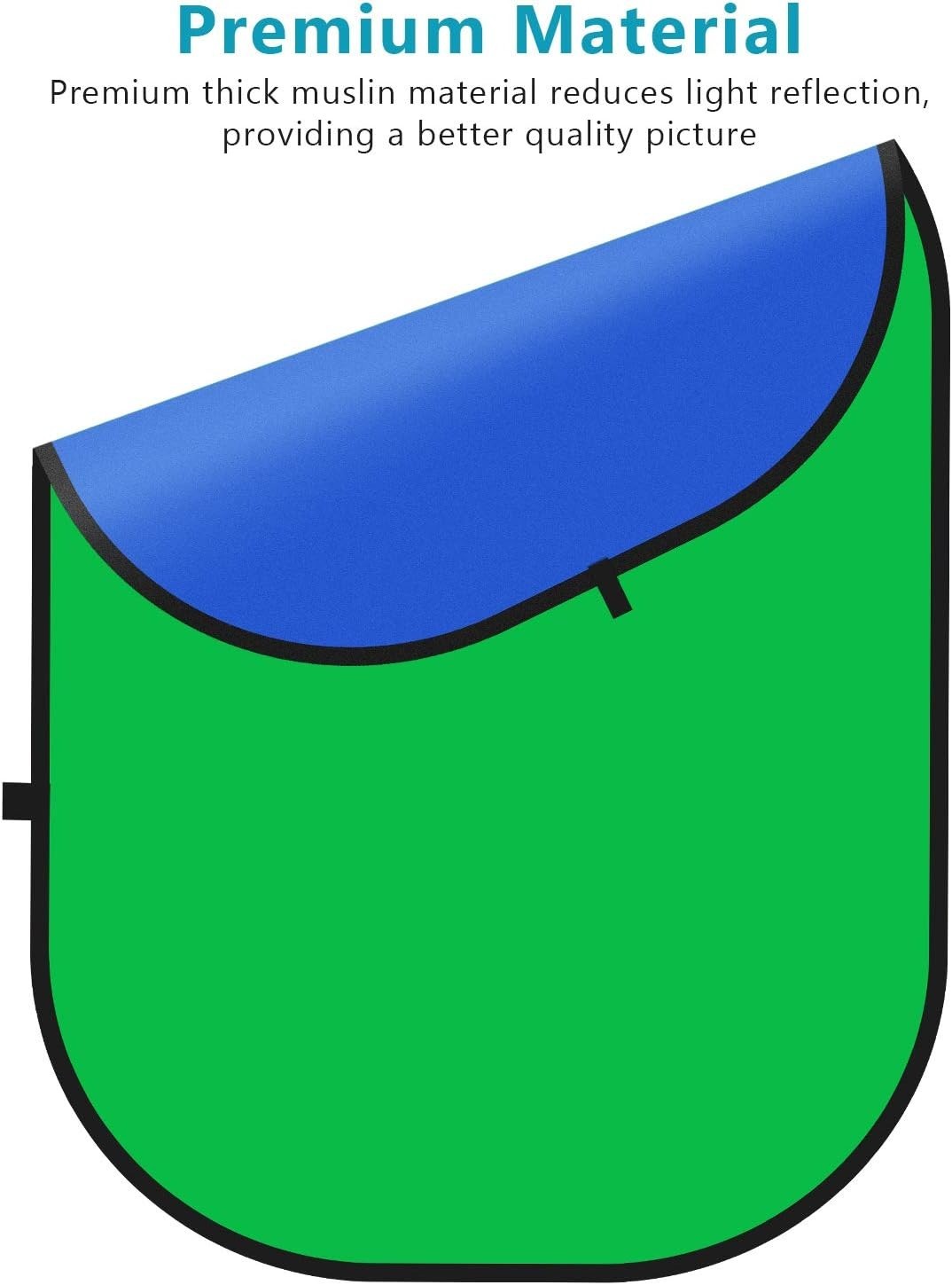 Versatile 5x7ft Green & Blue Reversible Backdrop – Ideal for Photography & Video