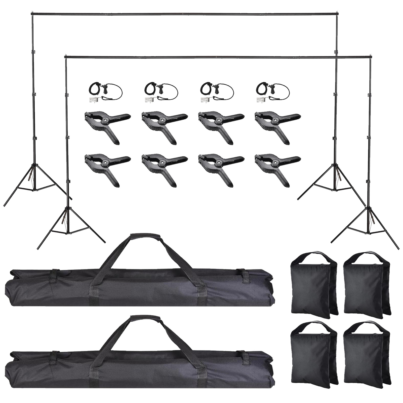 8.5x10Ft Photography Background Backdrop Stand Kit Adjustable Crossbar 2 Packs