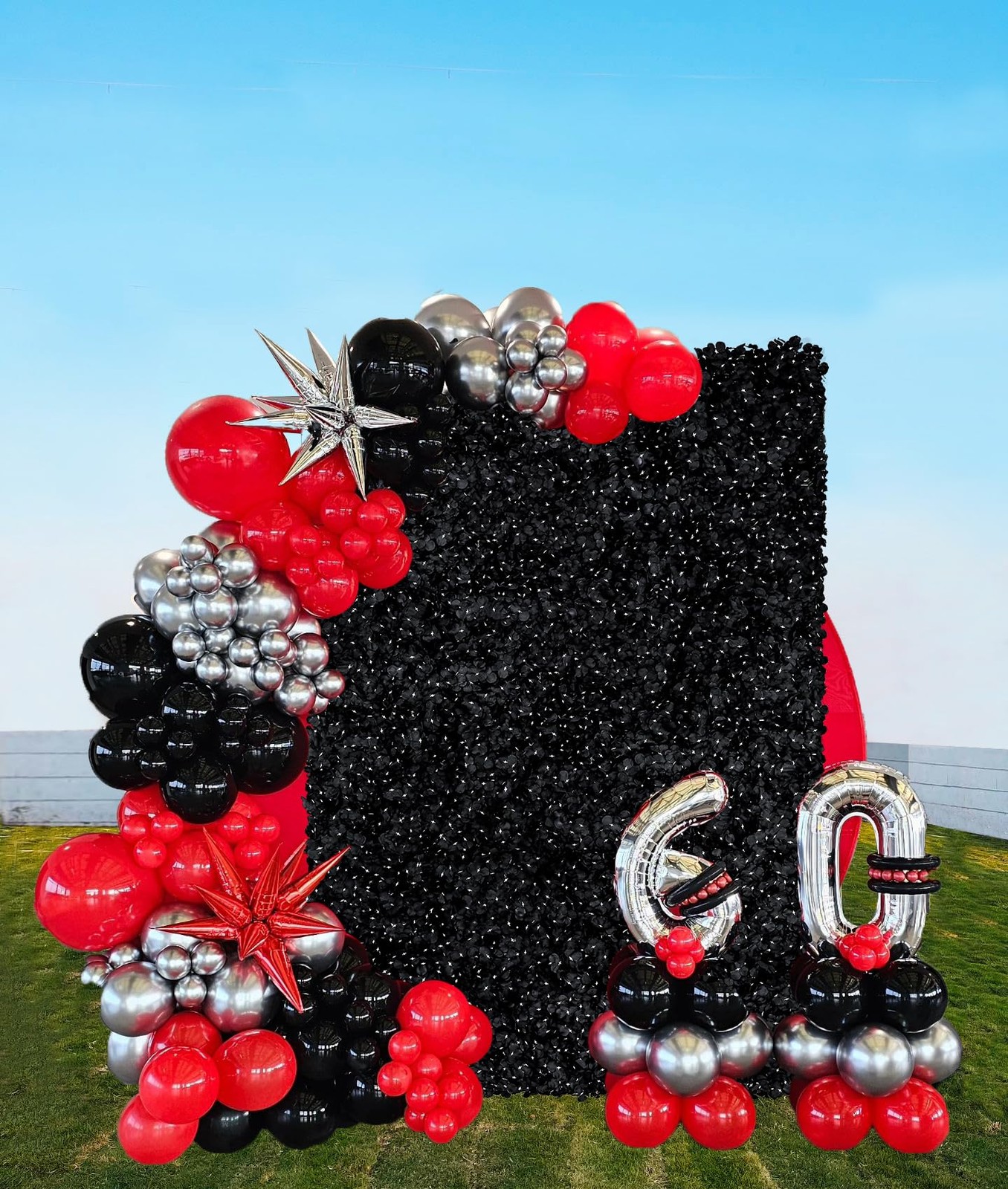 Black Flower Backdrop Artificial Wall Mat 7×4.6ft 3D 7ftx4.6ft,