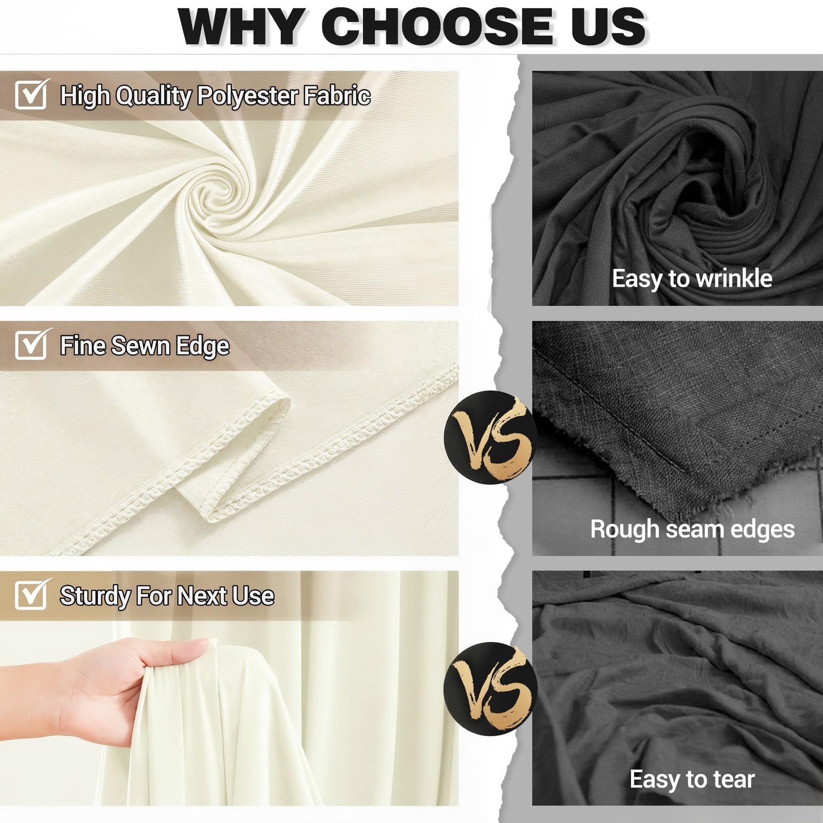10x10ft Ivory Backdrop Curtain Panels Parties Photo Wedding Fabric Drapes