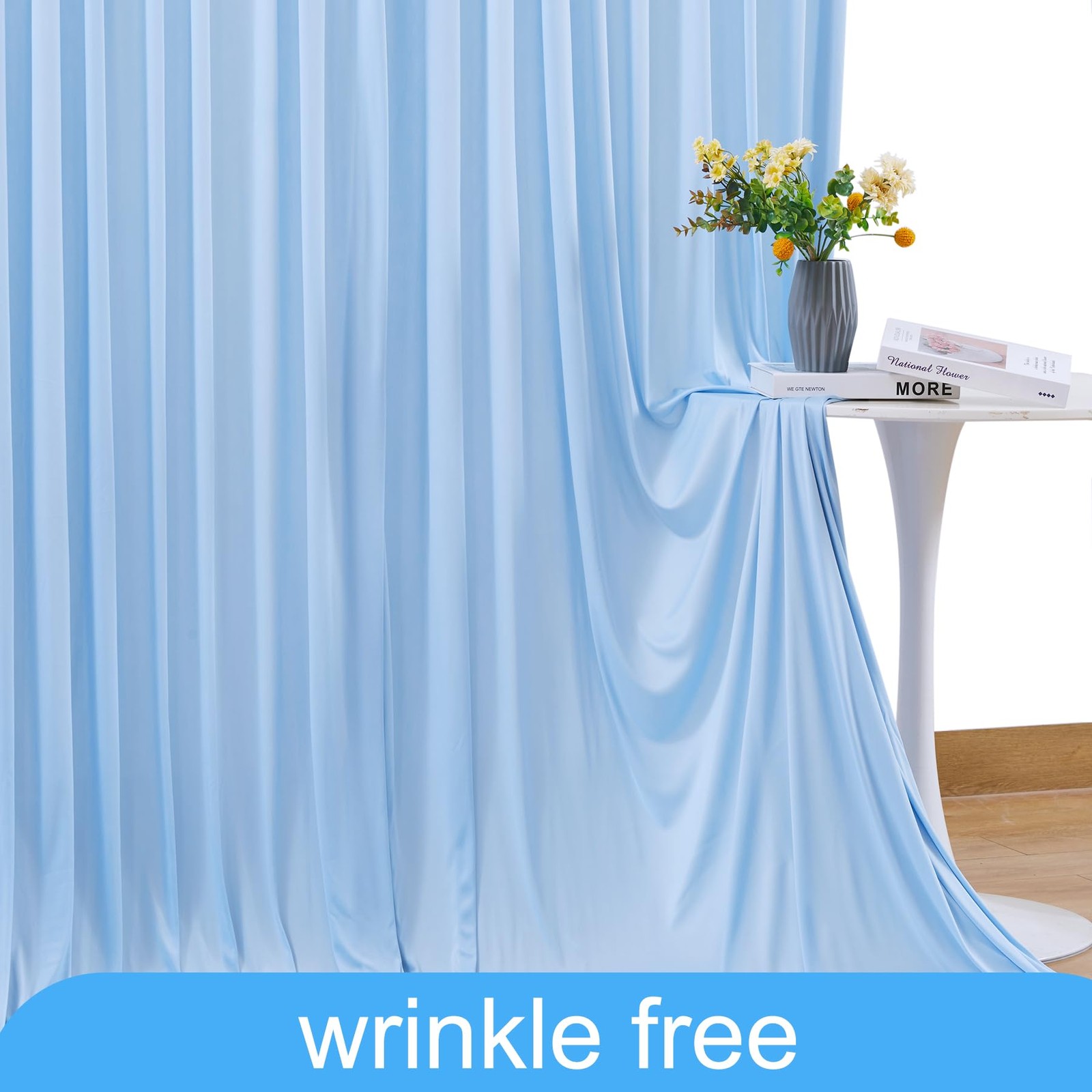 20ft x 10ft Free Baby Blue Wedding Backdrop Curtains for Party Bridal Shower …
